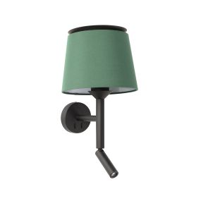 Faro Savoy - wandverlichting met schakelaar - 23 x 26,5 x 49,9 cm - 3W LED incl. - groen en zwart