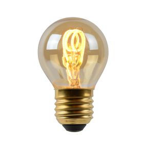 Lucide LED filament lamp - Ø 4,5 x 7 cm - E27 - 3W dimbaar - 2200K - amber