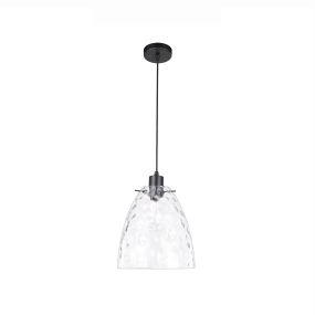 Nova Luce Adamo - hanglamp - Ø 25 x 120 cm - transparant en zwart