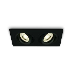 ONE Light Dual Ring Range - inbouwspot 2L - 176 x 94 mm, 162 x 82 mm inbouwmaat - zwart