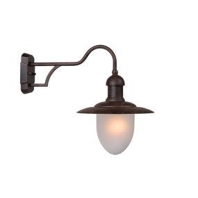 Lucide Aruba I - buiten wandverlichting - 30 x 37 x 24 cm - IP44 - roestbruin