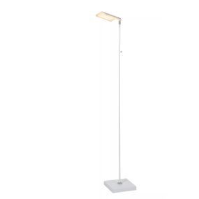 Lucide Aaron - vloerlamp - 20 x 20 x 134 cm - 10W dim to warm LED incl. - wit