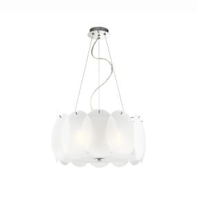 Nova Luce Quattro - hanglamp - Ø 44 x 115 cm - chroom en opaal