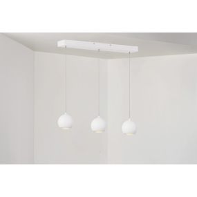 Artdelight Denver - hanglamp - 100 x 8,2 x 200 cm - 3 x 7W dimbare LED incl. - wit