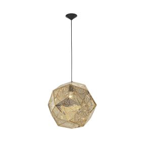 Nova Luce Foggia - hanglamp - Ø 48 x 180 cm - goud en zwart