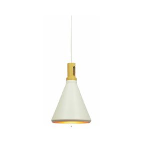 Artdelight Cornet - hanglamp - Ø 26 x 176 cm - wit en goud