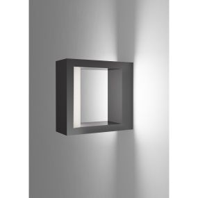 Nova Luce Lugo - buiten wandlamp - 6 x 15 x 16 cm - 10W LED incl. - IP54 - donkergrijs (stockopruiming!)