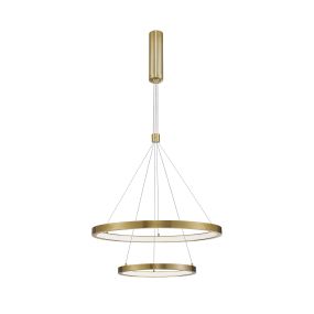 Nova Luce Empatia - hanglamp - Ø 60 x 120 cm - 60W dimbare LED incl. - messing goud