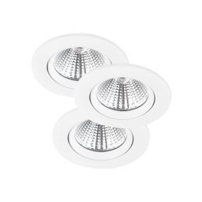 Nordlux Fremont - set van 3 - Ø 85 mm, Ø 72 mm inbouwmaat - 5,5W dimbare LED incl. - IP23 - wit