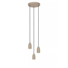 Lucide Evora 3L - hanglamp - Ø 25 x 150 cm - taupe