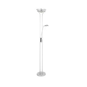 Searchlight Mother & Child - staanlamp met leeslamp - Ø25,4 x 180 cm - 15,5W + 5W dimbare LED incl. - chroom