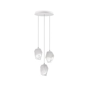 Nova Luce Ice - hanglamp - Ø 29 x 180 cm - wit en transparant