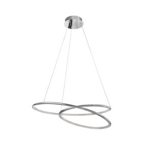 Nova Luce Plasencia - hanglamp - Ø 64 x 120 cm - 34W LED incl. - chroom