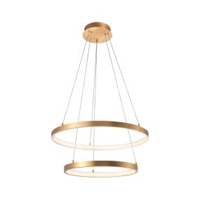 Nova Luce Leon - hanglamp - Ø 60 x 150 cm - 65W LED incl. - bladgoud