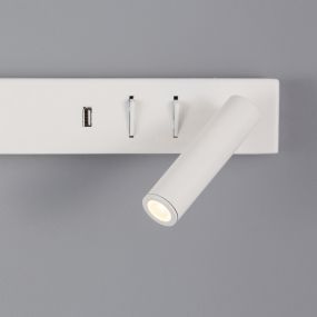 Nova Luce Vida - wandverlichting met schakelaar en USB-lader - 35 x 10 x 8 cm - 5W + 3W LED incl. - zandwit