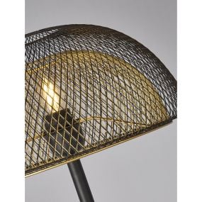 Searchlight Honeycomb - staanlamp - 157 cm - mat zwart en goud