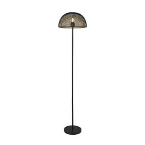 Searchlight Honeycomb - staanlamp - 157 cm - mat zwart en goud