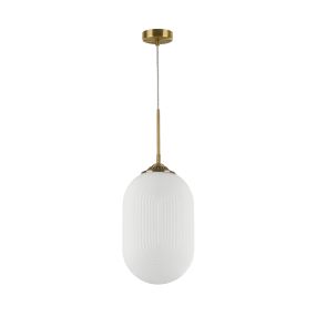 Nova Luce Athena - hanglamp - Ø 22,5 x 120 cm - wit en messing