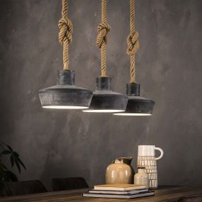 Vico Knot - hanglamp - 110 x 28 x 150 cm - grijs