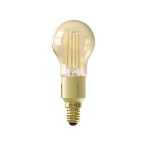 Calex Smart LED lamp - Ø 4,5 x 11 cm - E14 - 4,5W - dimfunctie via app - 1800 tot 3000K - goud