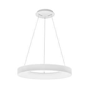 Nova Luce Rando Thin - hanglamp - Ø 60 x 120 cm - 50W dimbare LED incl. - zandwit - warm witte lichtkleur