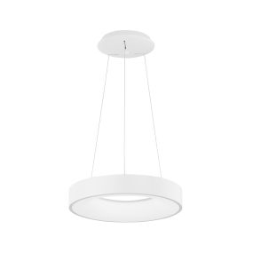 Nova Luce Rando Thin - hanglamp - Ø 38 x 120 cm - 30W dimbare LED incl. - zandwit