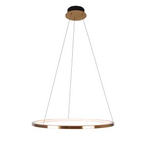 Maxlight Queen - hanglamp - Ø 70 x 150 cm - 23W LED incl. - geborsteld goud