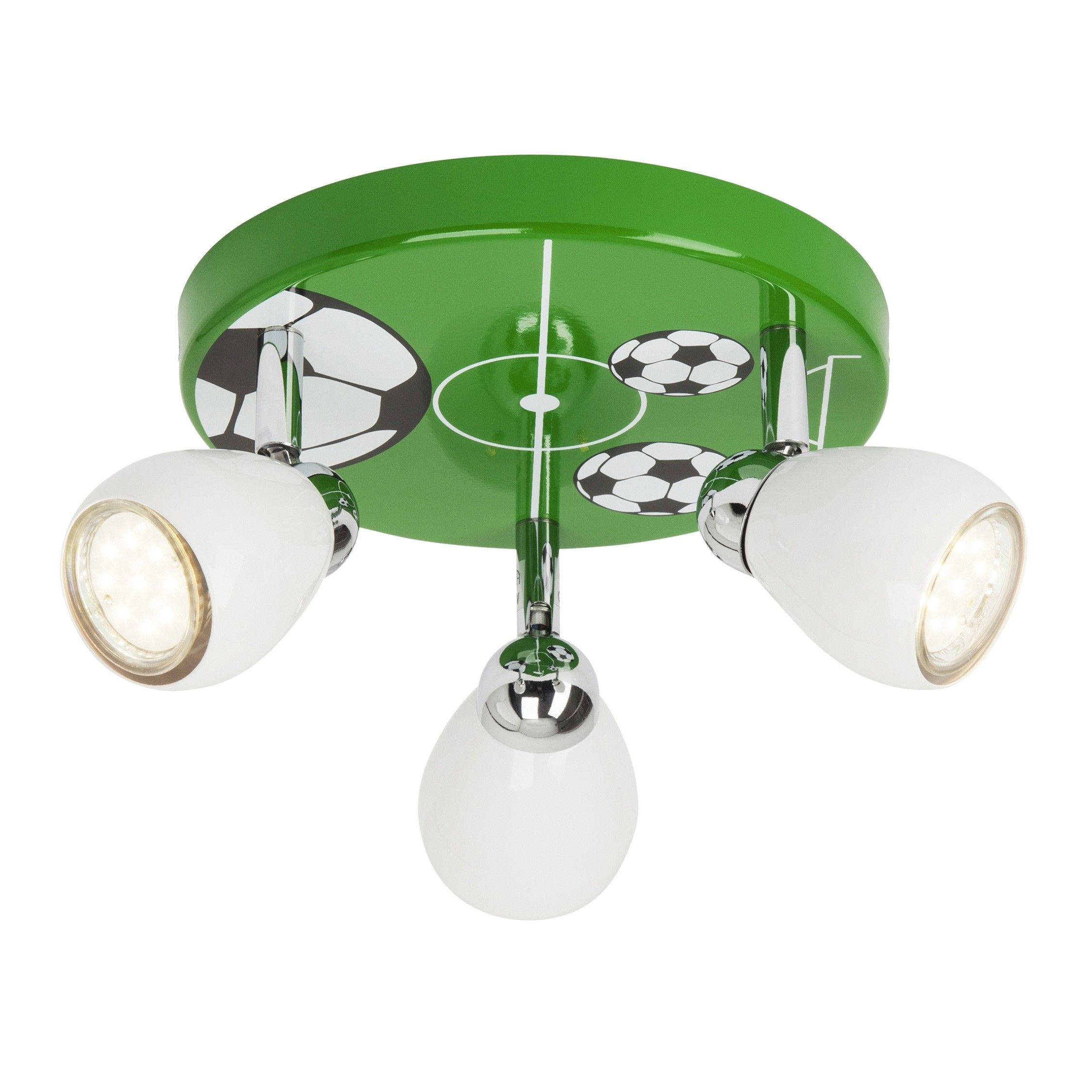 Brilliant Voetbal - plafondlamp 3L - Ø 31 x 14,5 cm - x 3W - groen | Lichtkoning