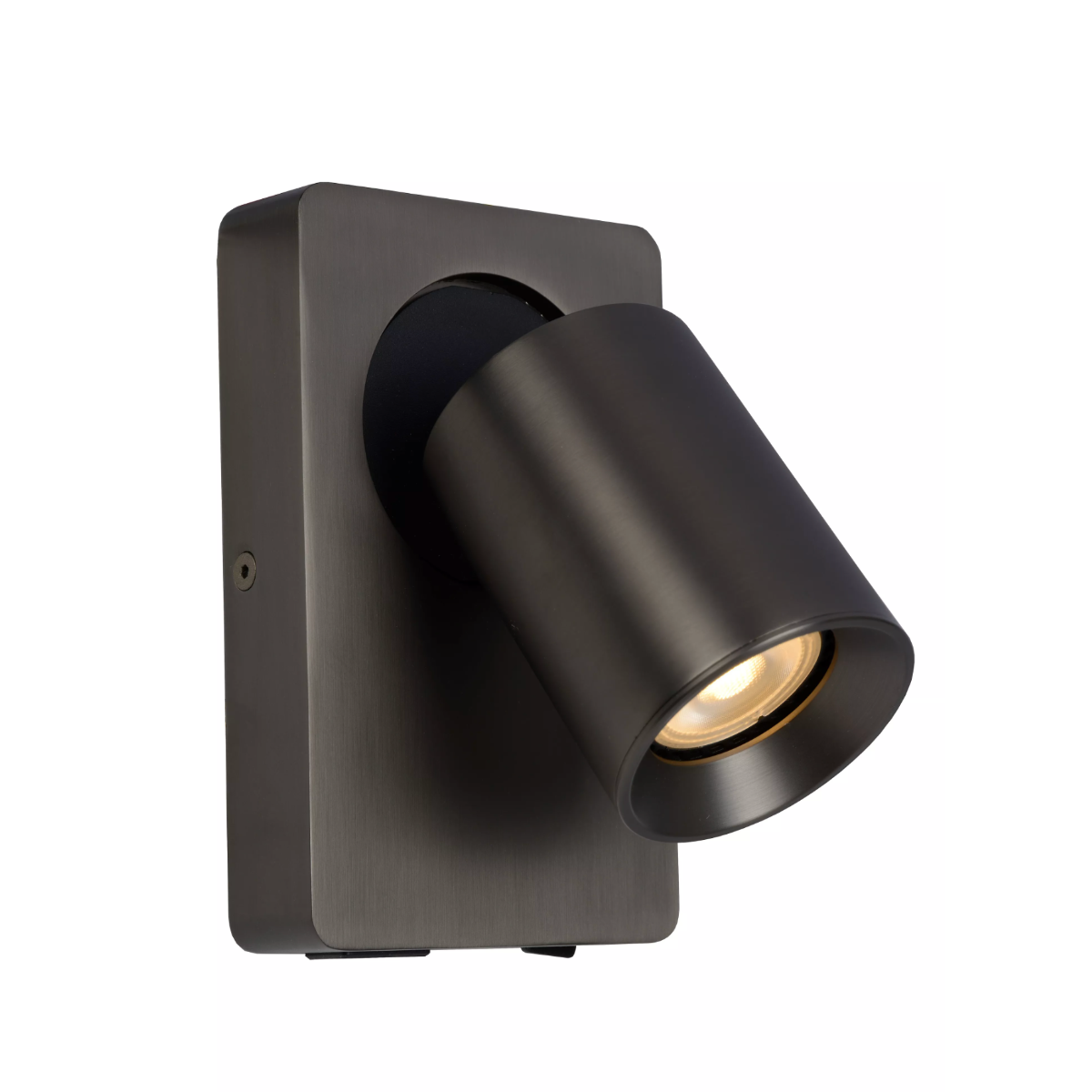 parallel Plakken Uitschakelen Lucide Nigel - wandverlichting met schakelaar en USB-poort - 16 x 10 x 11,8  cm - 5W LED incl. dimbaar - zwart staal