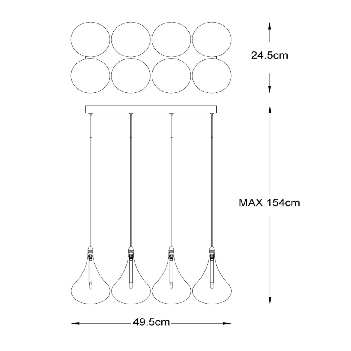 droogte Hoe paraplu Lucide Tears - hanglamp - 49,5 x 24,5 x 154 cm - gerookt | Lichtkoning