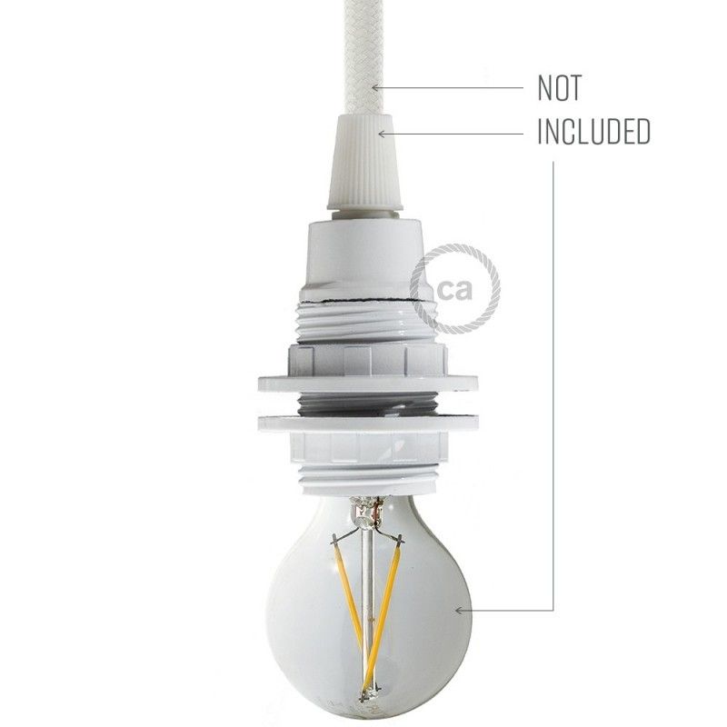 Creative - Bakeliet E14 Fitting voor lampenkap met schroefringen - Ø 2,8 x 5,5 - wit | Lichtkoning
