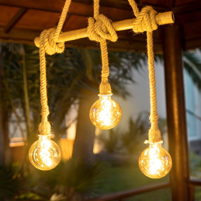 vrijgesteld spontaan Messing New Garden Ilaria - oplaadbare hanglamp op batterij met afstandsbediening -  60 x 12,5 x 180 cm - IP54 - bruin