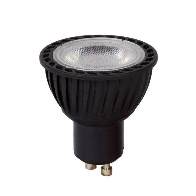 Lichtkoning LED-spot Ø 5 x 5,5 cm - GU10 - 5W dimbaar - 2700K - zwart | Lichtkoning