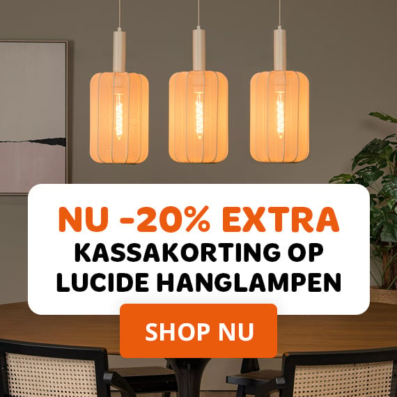 Lucide hanglampen 20% korting