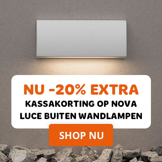 20% extra korting op Nova Luce buiten wandlampen