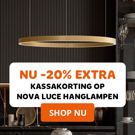 20% extra korting op Nova Luce hanglampen