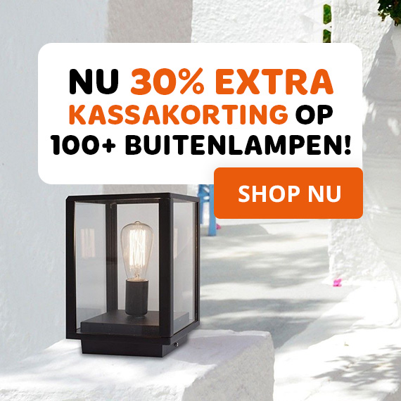 30% korting op meer dan 100 buitenlampen